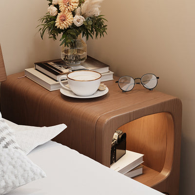 Modern Minimalist Rectangle Wood Nightstand 1-Drawer For Bedroom