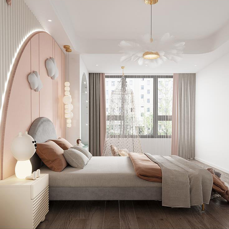طاولة جانبية مربعة ذات درجين بتصميم عصري سكندنافي كريم لغرفة النوم 