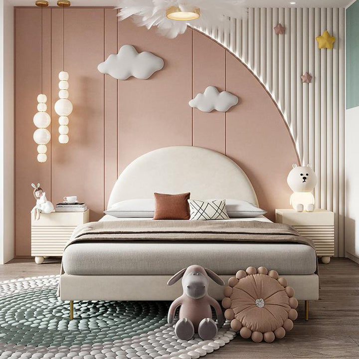 طاولة جانبية مربعة ذات درجين بتصميم عصري سكندنافي كريم لغرفة النوم 