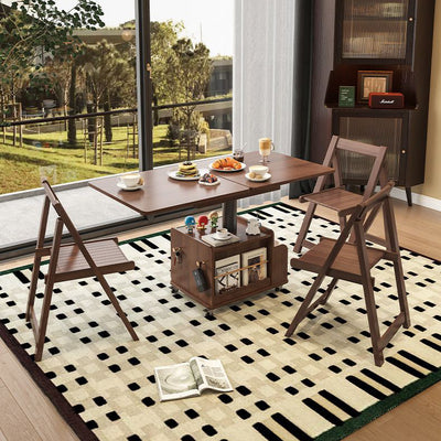 Contemporary Scandinavian Movable Liftable Folding Rectangle Square Wood Metal Glass Coffee Table 1- Cabinet For Living Room