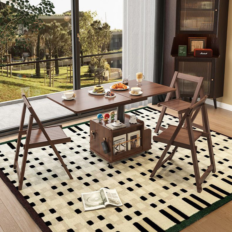 Contemporary Scandinavian Movable Liftable Folding Rectangle Square Wood Metal Glass Coffee Table 1- Cabinet For Living Room