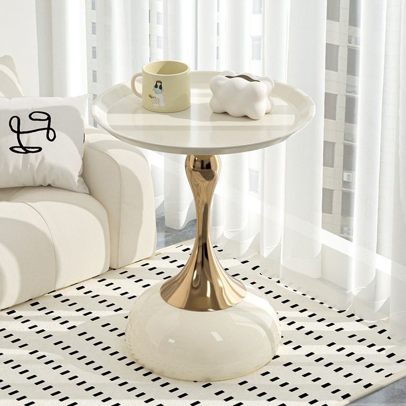 Traditional French Round Iron Side Table For Living Room