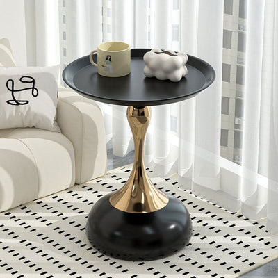 Traditional French Round Iron Side Table For Living Room