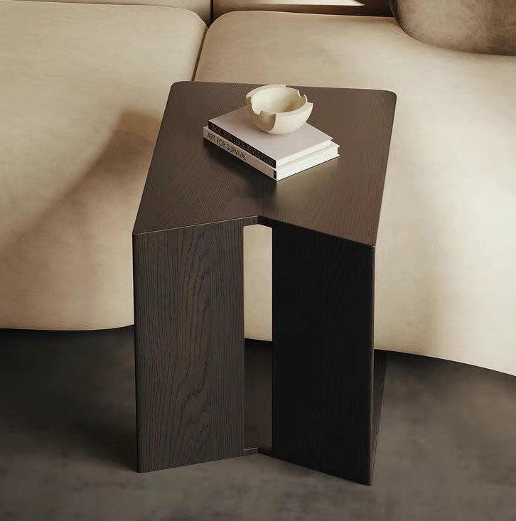 Modern Minimalist Triangle Rectangle Ash Wood Side Table For Living Room