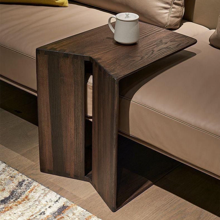 Modern Minimalist Triangle Rectangle Ash Wood Side Table For Living Room