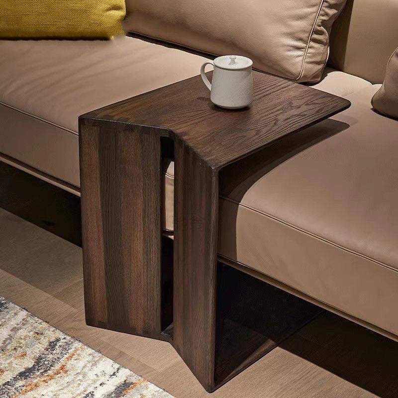 Modern Minimalist Triangle Rectangle Ash Wood Side Table For Living Room