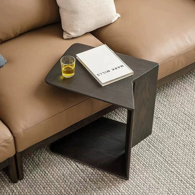 Modern Minimalist Triangle Rectangle Ash Wood Side Table For Living Room