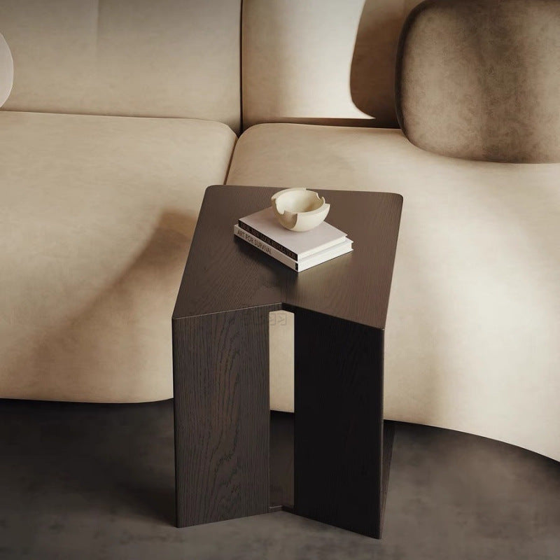 Modern Minimalist Triangle Rectangle Ash Wood Side Table For Living Room