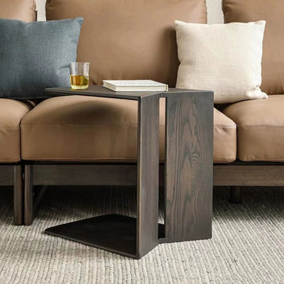 Modern Minimalist Triangle Rectangle Ash Wood Side Table For Living Room