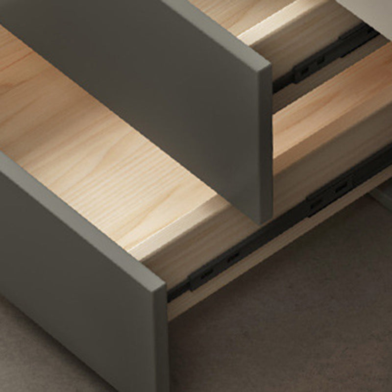 Contemporary Scandinavian Oval Wood Rock Slab Coffee Table 2-Drawer For Living Room