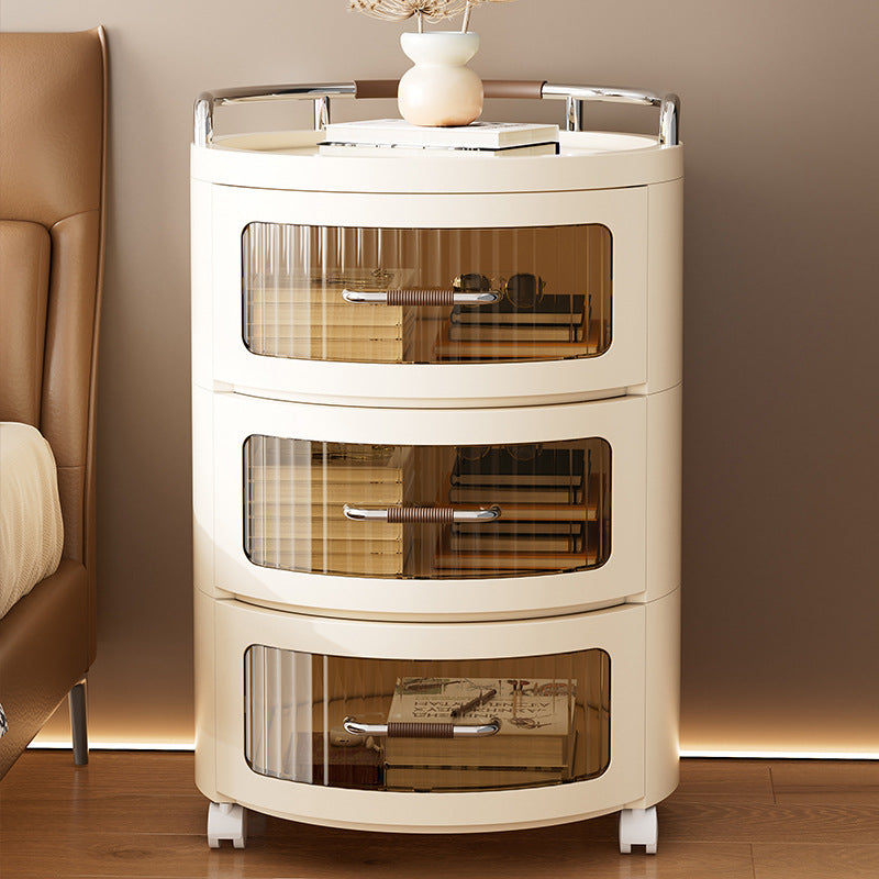 Cylindre rond amovible contemporain scandinave PP ABS PET 1/2/3/4 tiroir pour salon 