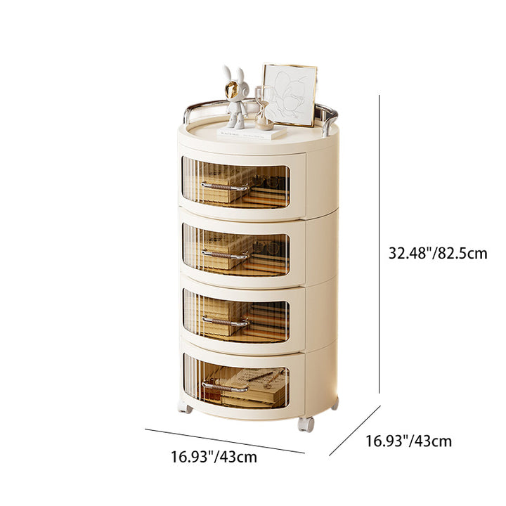 Cylindre rond amovible contemporain scandinave PP ABS PET 1/2/3/4 tiroir pour salon 