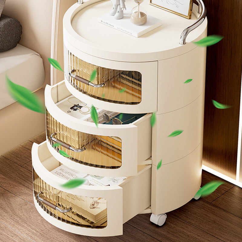 Cylindre rond amovible contemporain scandinave PP ABS PET 1/2/3/4 tiroir pour salon 