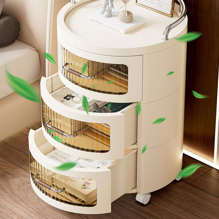 Cylindre rond amovible contemporain scandinave PP ABS PET 1/2/3/4 tiroir pour salon 