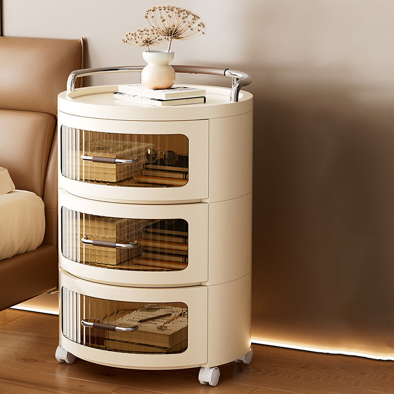 Cylindre rond amovible contemporain scandinave PP ABS PET 1/2/3/4 tiroir pour salon 