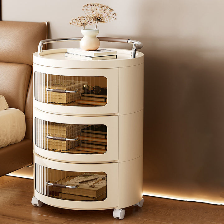 Cylindre rond amovible contemporain scandinave PP ABS PET 1/2/3/4 tiroir pour salon 