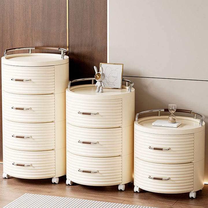 Cylindre rond amovible contemporain scandinave PP ABS PET 1/2/3/4 tiroir pour salon 