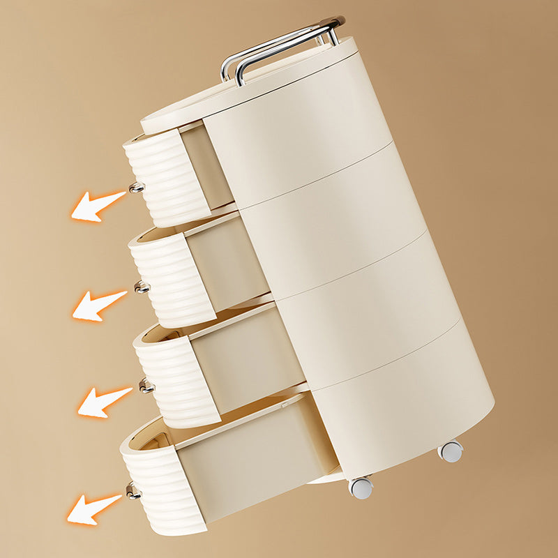 Cylindre rond amovible contemporain scandinave PP ABS PET 1/2/3/4 tiroir pour salon 