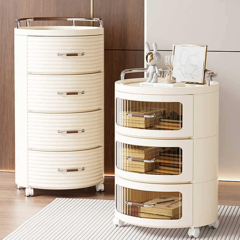 Cylindre rond amovible contemporain scandinave PP ABS PET 1/2/3/4 tiroir pour salon 
