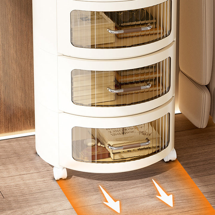 Cylindre rond amovible contemporain scandinave PP ABS PET 1/2/3/4 tiroir pour salon 
