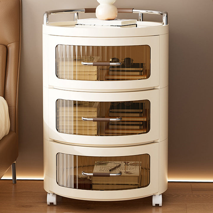 Cylindre rond amovible contemporain scandinave PP ABS PET 1/2/3/4 tiroir pour salon 