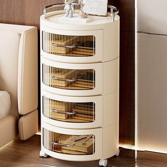Cylindre rond amovible contemporain scandinave PP ABS PET 1/2/3/4 tiroir pour salon 