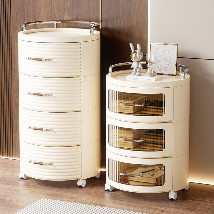 Cylindre rond amovible contemporain scandinave PP ABS PET 1/2/3/4 tiroir pour salon 