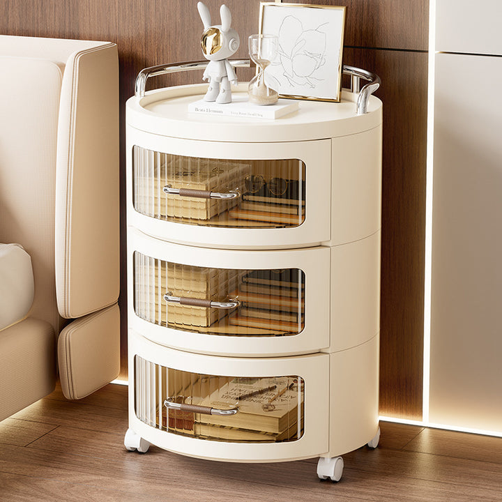 Cylindre rond amovible contemporain scandinave PP ABS PET 1/2/3/4 tiroir pour salon 