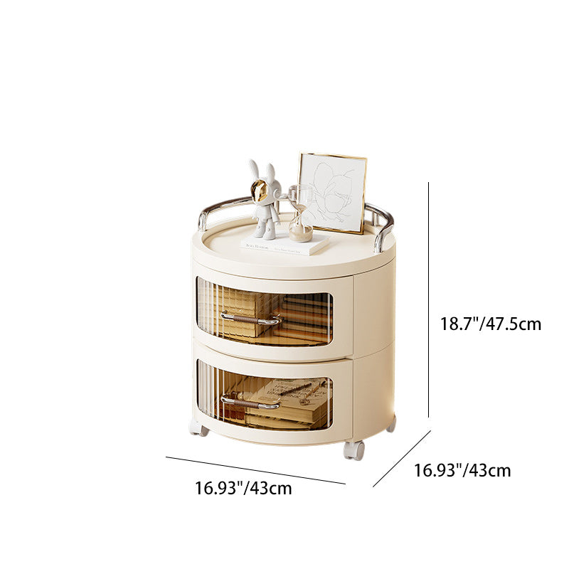 Cylindre rond amovible contemporain scandinave PP ABS PET 1/2/3/4 tiroir pour salon 