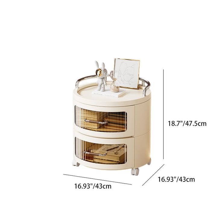 Cylindre rond amovible contemporain scandinave PP ABS PET 1/2/3/4 tiroir pour salon 