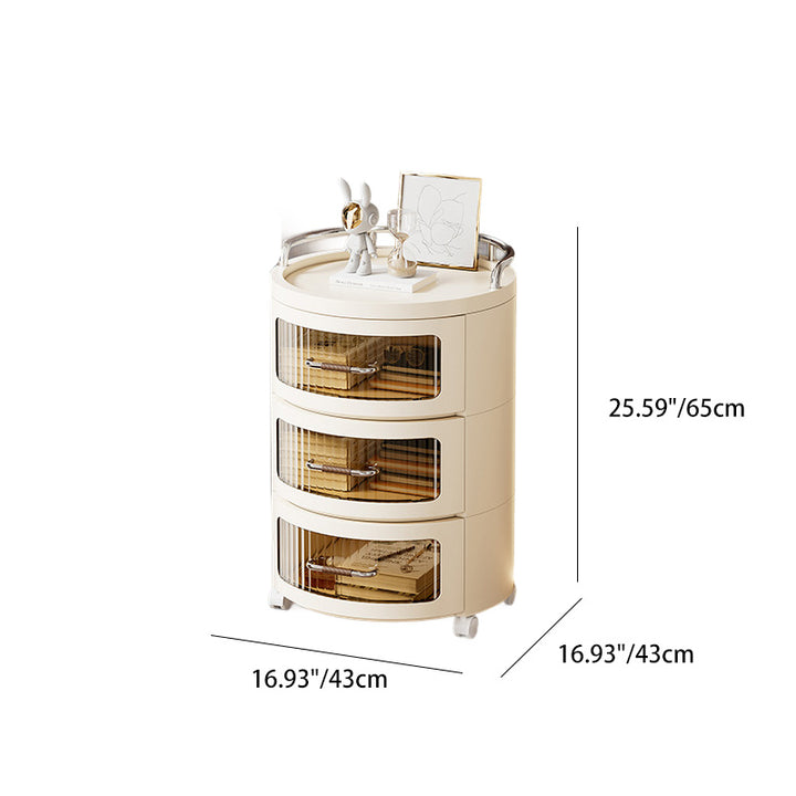Cylindre rond amovible contemporain scandinave PP ABS PET 1/2/3/4 tiroir pour salon 