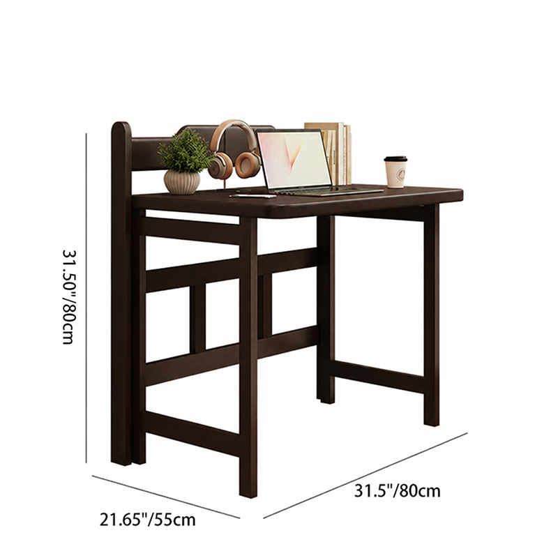 Moderner minimalistischer klappbarer Schreibtisch aus Kautschukholz in rechteckiger Form fürs Homeoffice 