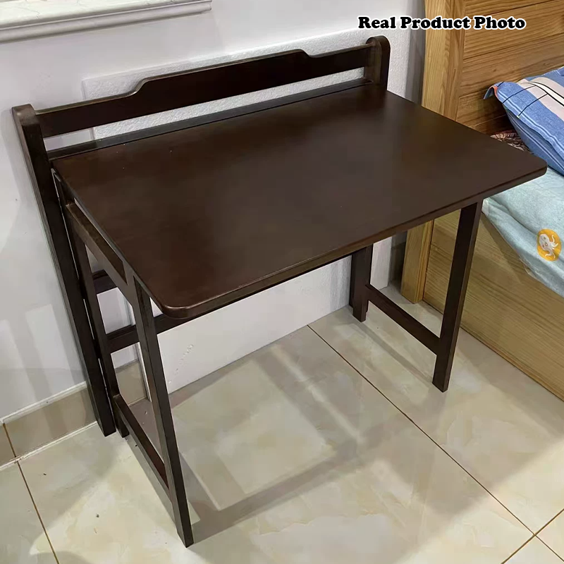 Moderner minimalistischer klappbarer Schreibtisch aus Kautschukholz in rechteckiger Form fürs Homeoffice 