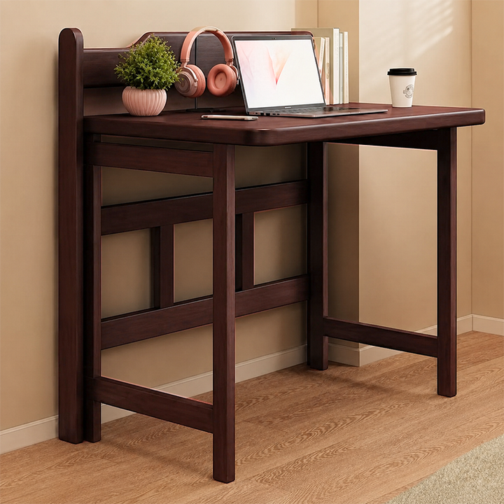 Modern Minimalist Foldable Rectangle Rubberwood Desk For Home Office
