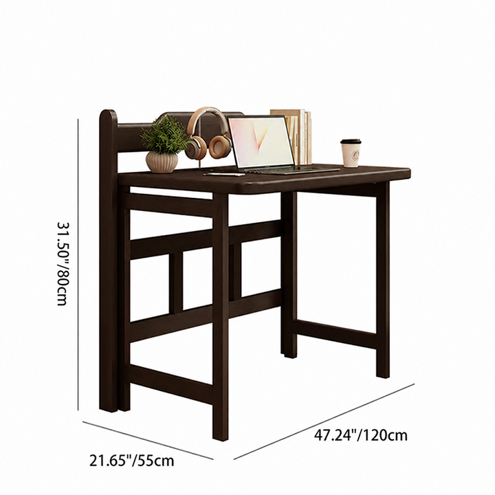 Moderner minimalistischer klappbarer Schreibtisch aus Kautschukholz in rechteckiger Form fürs Homeoffice 
