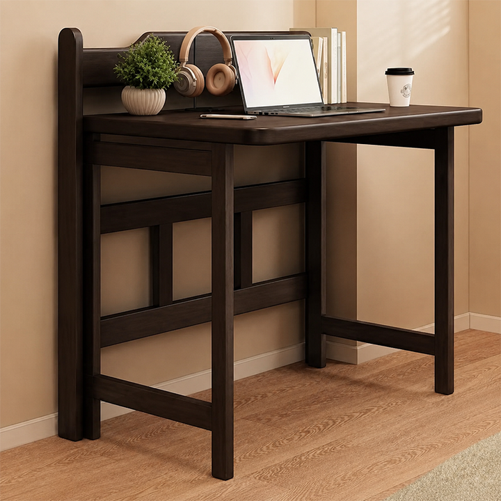 Moderner minimalistischer klappbarer Schreibtisch aus Kautschukholz in rechteckiger Form fürs Homeoffice 