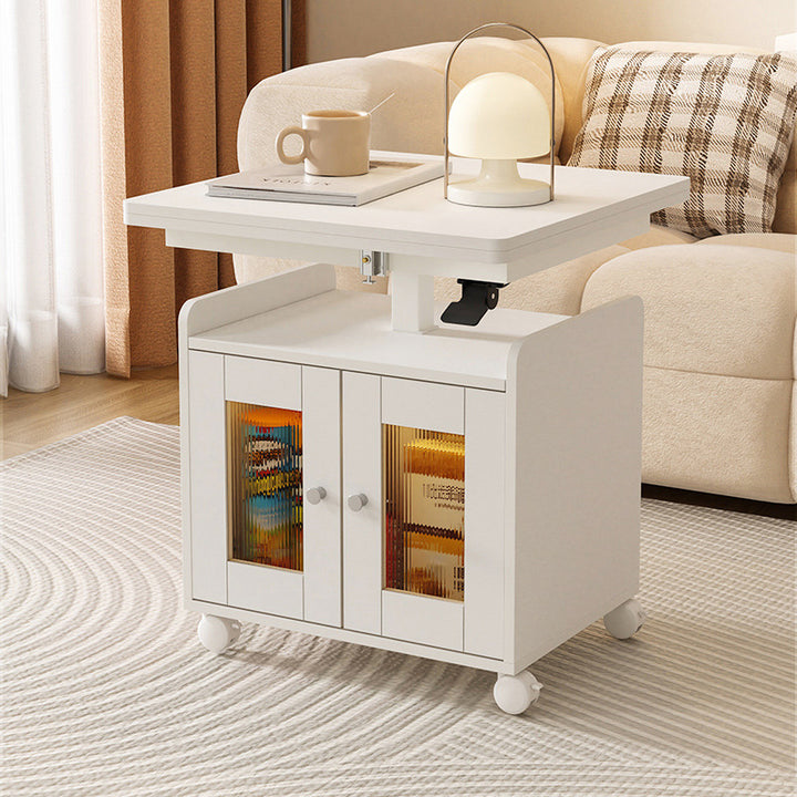 Modern Minimalist Movable Liftable Foldable Expandable Particle Board Coffee Table 1-Cabinet For Living Room