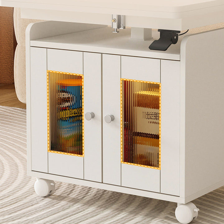 Modern Minimalist Movable Liftable Foldable Expandable Particle Board Coffee Table 1-Cabinet For Living Room