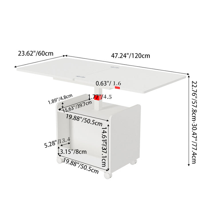 Modern Minimalist Movable Liftable Foldable Expandable Particle Board Coffee Table 1-Cabinet For Living Room