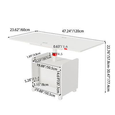 Modern Minimalist Movable Liftable Foldable Expandable Plank Coffee Table 1-Cabinet For Living Room