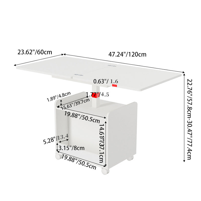 Modern Minimalist Movable Liftable Foldable Expandable Plank Coffee Table 1-Cabinet For Living Room