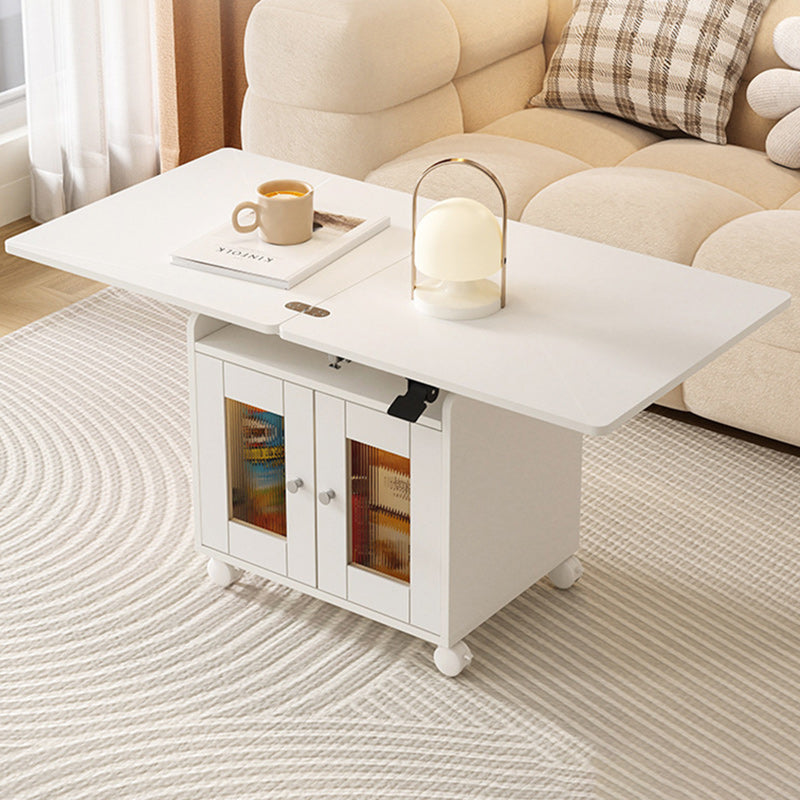 Modern Minimalist Movable Liftable Foldable Expandable Plank Coffee Table 1-Cabinet For Living Room