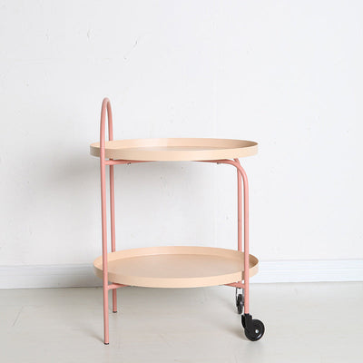 Table d'appoint contemporaine scandinave en fer ovale à 2 niveaux pour salon 