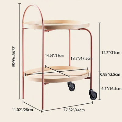 Table d'appoint contemporaine scandinave en fer ovale à 2 niveaux pour salon 