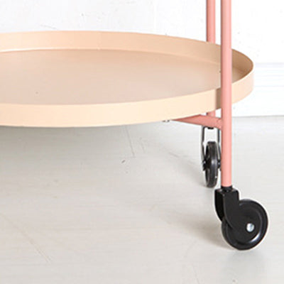 Table d'appoint contemporaine scandinave en fer ovale à 2 niveaux pour salon 