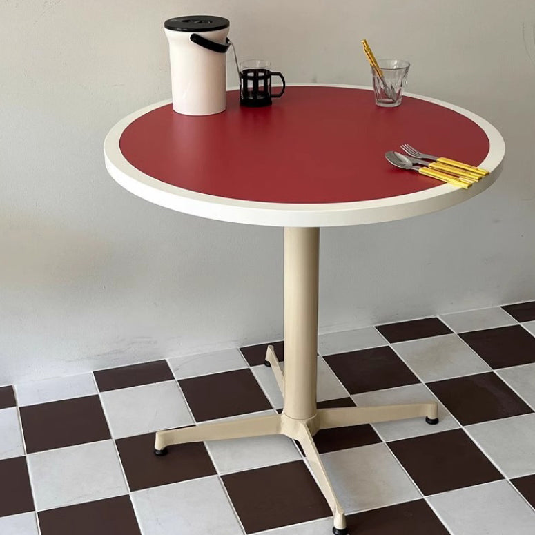 Moderner minimalistischer runder Couchtisch mit Tischplatte aus lackiertem Eisen und MDF, 4-beinig, für das Wohnzimmer 