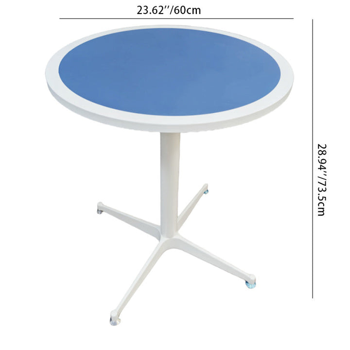 Moderner minimalistischer runder Couchtisch mit Tischplatte aus lackiertem Eisen und MDF, 4-beinig, für das Wohnzimmer 