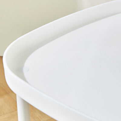 Table d'appoint carrée moderne minimaliste en plastique et acier titane à 2 niveaux pour salon 