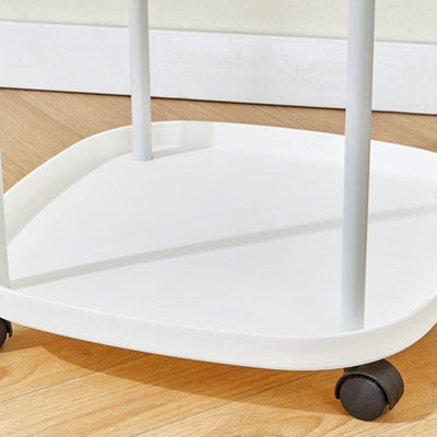Table d'appoint carrée moderne minimaliste en plastique et acier titane à 2 niveaux pour salon 