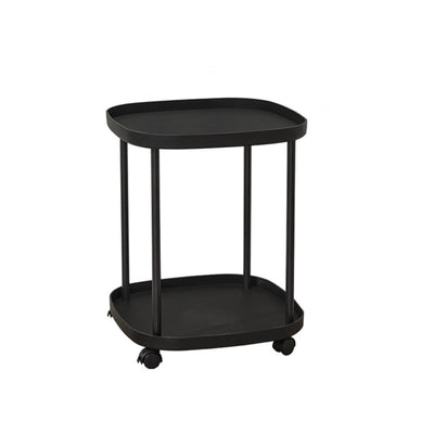 Table d'appoint carrée moderne minimaliste en plastique et acier titane à 2 niveaux pour salon 